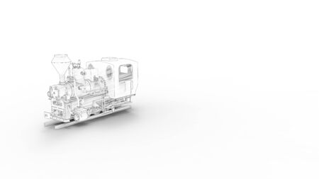 3d rendering of a vintage old locomotive isolated in white studio backgroundの写真素材