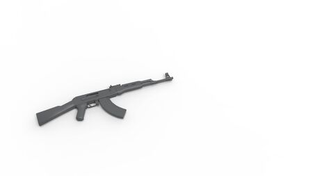 3d rendering of an automatic rifle isolated in white studio backgroundの写真素材