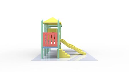3d rendering of a playground structure isolated in white backgroundの写真素材