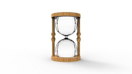 3d rendering of a hour glass isolated in white studio backgroundの写真素材