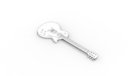 sketch illustration of a electronic guitar isolated on white backgroundの写真素材