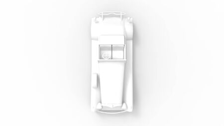 3d rendering of a vintage roadster car isolated in white studio backgroundの写真素材
