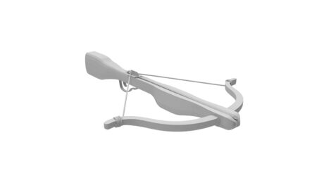 3d rendering of a ancient crossbow isolated in white studio backgroundの写真素材