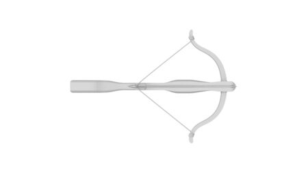 3d rendering of a ancient crossbow isolated in white studio backgroundの写真素材