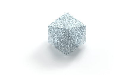 3d rendering of an icosahedron figure isolated on white background