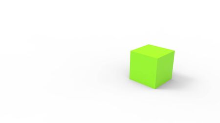 3d rendering of a cube box square isolated in white studio enviroment.の写真素材