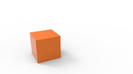 3d rendering of a cube box square isolated in white studio enviroment.の写真素材
