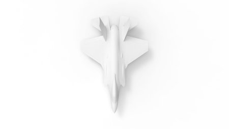 Modern fighter jet 3d rendering isolated in white studiobackground