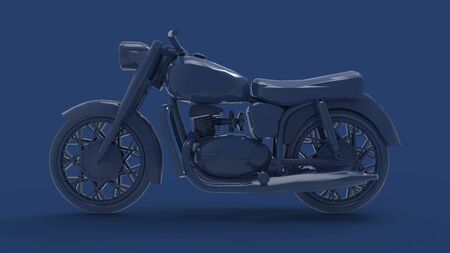 3d rendering of a vintage motorcycle isolated in studio colored backgroundの写真素材