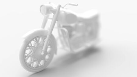 3d rendering of a vintage motorcycle isolated in studio colored backgroundの写真素材