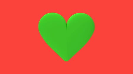 3d rendering of a colored heart isolated in a studio backgroundの写真素材