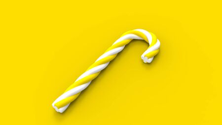 3d rendering of a candy cane isolated in a studio backgroundの写真素材