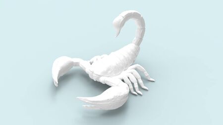 3d rendering of a scorpion isolated in a studio colored background.の写真素材
