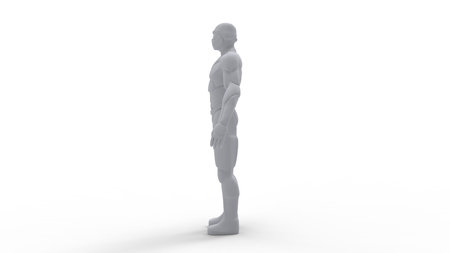 3d rendering of a robot isolated in a studio background