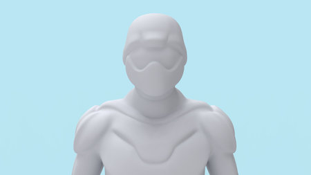 3d rendering of a robot isolated in a studio background