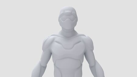 3d rendering of a robot isolated in a studio backgroundの写真素材