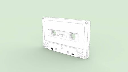 3d rendering of a cassette isolated in studio backgroundの写真素材