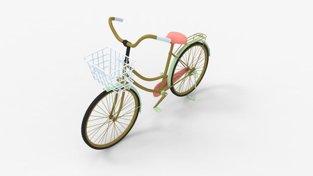 3d rendering of a bicycle isolated in a light studio backgroundの写真素材