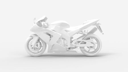 3d rendering of a super sport motorcycle isolated in a studio backgroundの写真素材