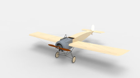 3d rendering of a world war one airplane isolated in studio background