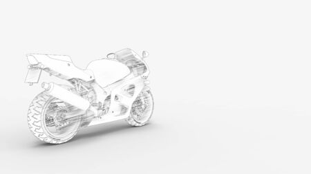 3d rendering of a super sport motorcycle isolated in a studio backgroundの写真素材