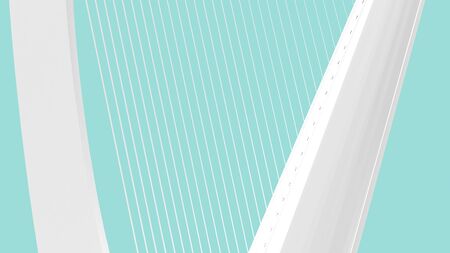 3d rendering of a harp instrument isolated in a studio backgroundの写真素材