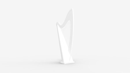 3d rendering of a harp instrument isolated in a studio backgroundの写真素材