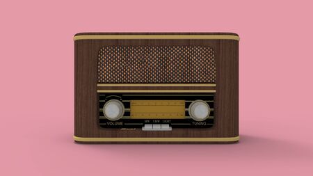 3d rendering of a vintage radio tuner isolated in studio backgroundの写真素材
