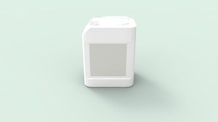 3d rendering of a plastic industrial canister isolated in a studio background