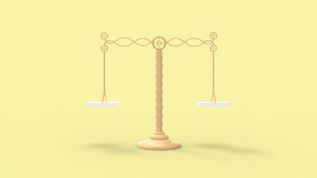 3d rendering of a vintage scale isolated in studio backgroundの写真素材