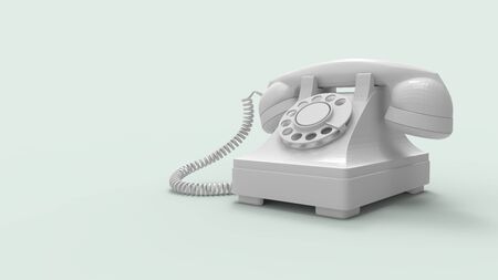 3d rendering of a vintage phone isolated on studio backgroundの写真素材