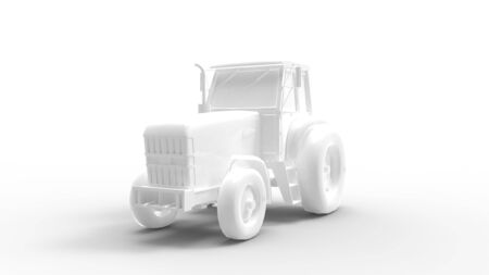 3d rendering of a tractor isolated in studio backgroundの写真素材