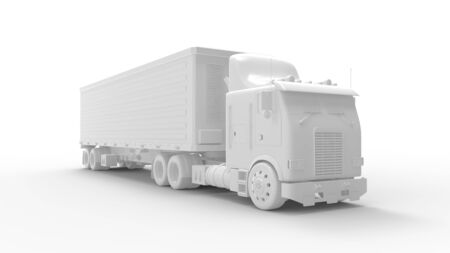 3d rendering of a cargo transport truck isolated in studio backgroundの写真素材