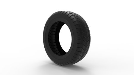 3d rendering of a car tire isolated in studio backgroundの写真素材
