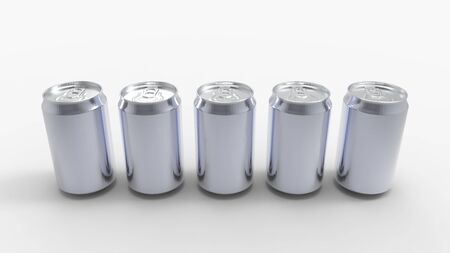 3d rendering of an aluminium soda can isolated in a studio backgroundの写真素材