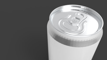 3d rendering of an aluminium soda can isolated in a studio backgroundの写真素材