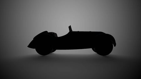 3d rendering of a vintage oldtimer car in a dark studio backgroundの写真素材