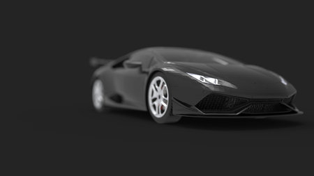 3d rendering of a sports car isolated in dark studio background