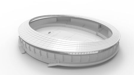 3d rendering of a stadium isolated in a white backgroundの写真素材