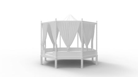 3d rendering of a gazebo isolated in a white studio backgroundの写真素材