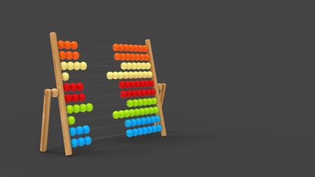 3d rendering of an abacus isolated in a studio backgroundの写真素材