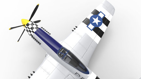 3d rendering of a world war two airplane isolated in white studio background.
