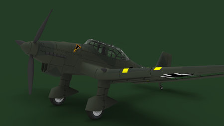 3d rendering of a world war two dive bomber airplane isolated.