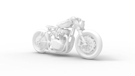 3d rednering of a computer generated model of a cruiser motorcycle isolatedの写真素材
