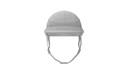 3D rendering of a motorcycle helmet isolated on white background straps grey modelの写真素材