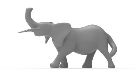 3D rendering of an elephant tusk grey abstract model shape isolatedの写真素材