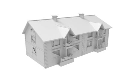 3D rendering of a house residential place household architecture isolatedの写真素材