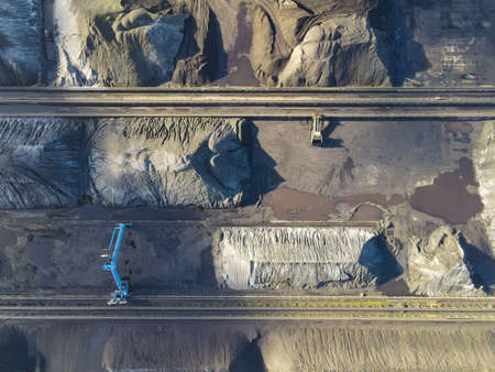 Coal storage place energy consumption piles of black coalの写真素材