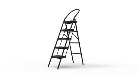 3D rendering of a folding ladder house object item isolatedの写真素材