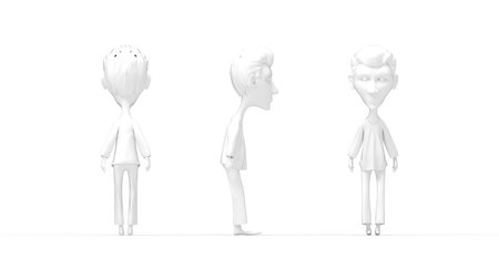 3D rendering of a cartoon figure man isolated on white background